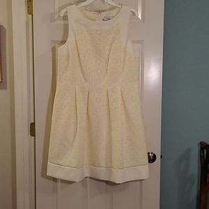 J Howard Eyelet Cream Yellow Women Dress  NWT - 14